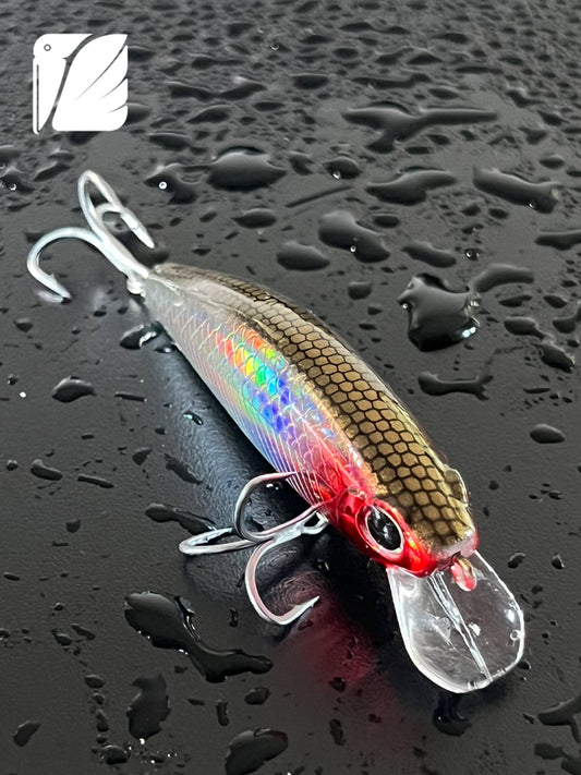 Sinking Minnow 110.77.rs, Rapid settlement with tongue plate.