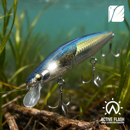 Lureel GlareX Series Flashing Floating Minnow #FM144 - Active Flashing