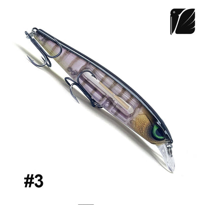 Lureel GlareX Series Magic Lamp Sinking Minnow #ML100 - Active Flashing