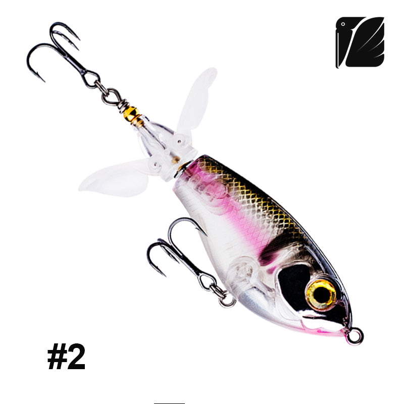 Lureel PropBait Topwater popper #WW80 with Tail propeller