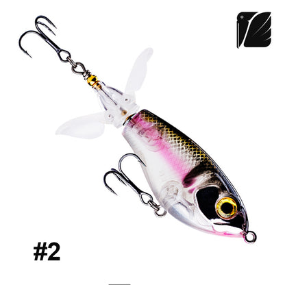 Lureel PropBait Topwater popper #WW80 with Tail propeller