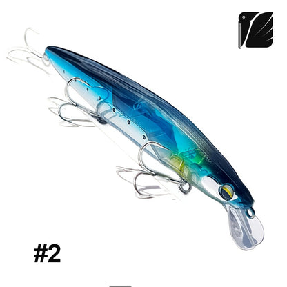 Lureel GlareX Series Flashing Floating Minnow #FM144 - Active Flashing
