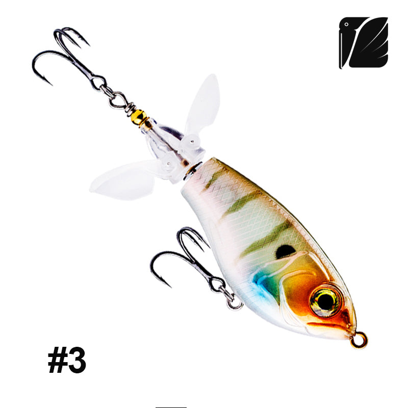 Lureel PropBait Topwater popper #WW80 with Tail propeller