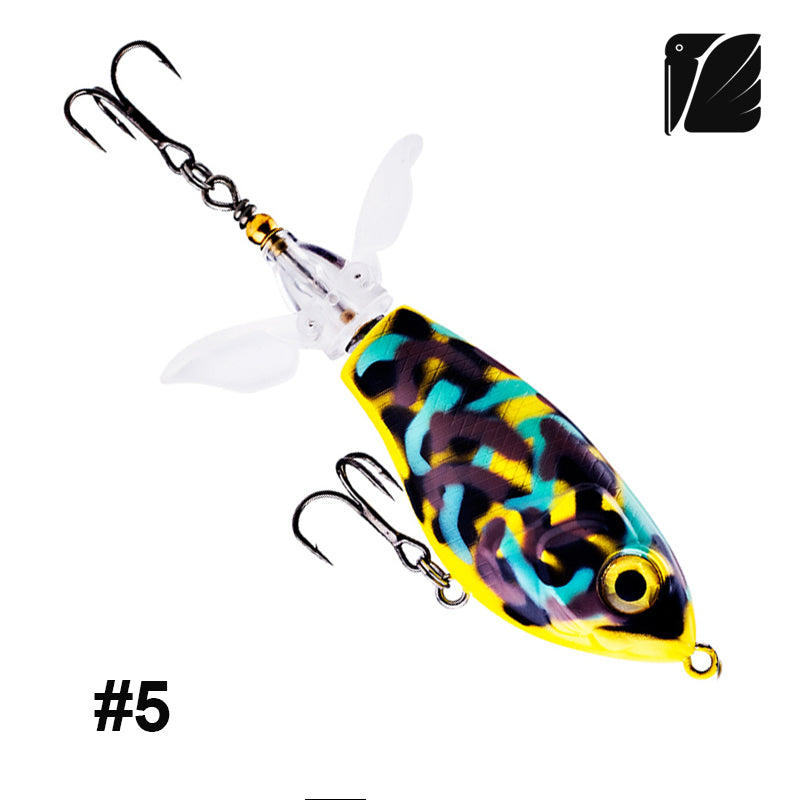 Lureel PropBait Topwater popper #WW80 with Tail propeller