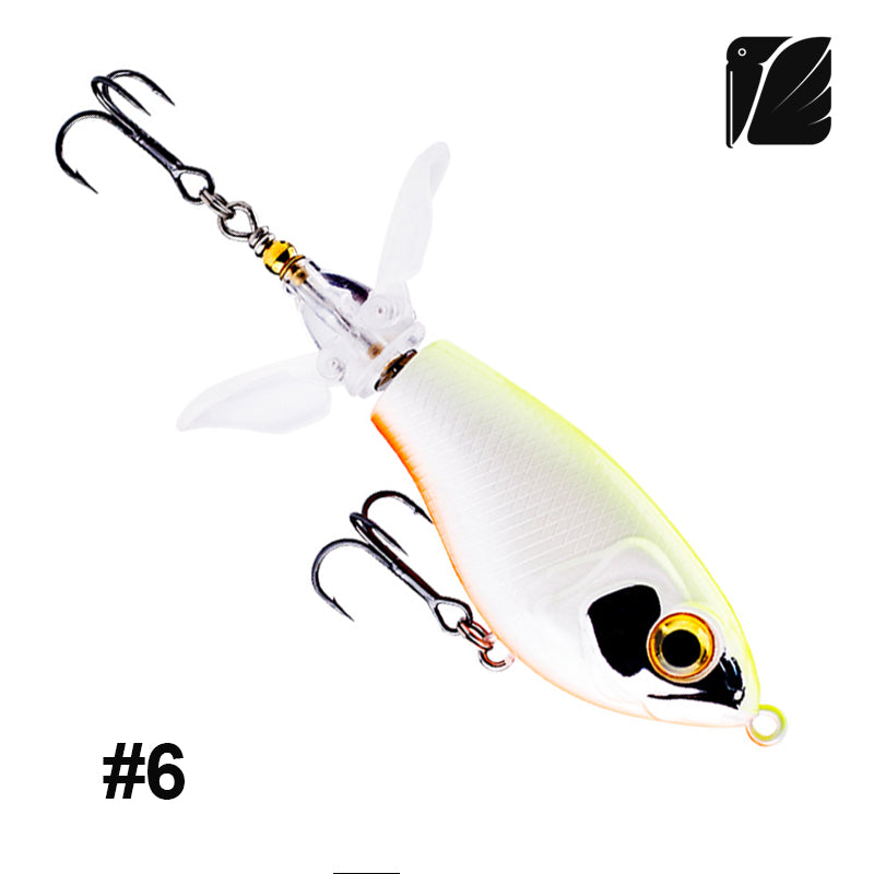 Lureel PropBait Topwater popper #WW80 with Tail propeller